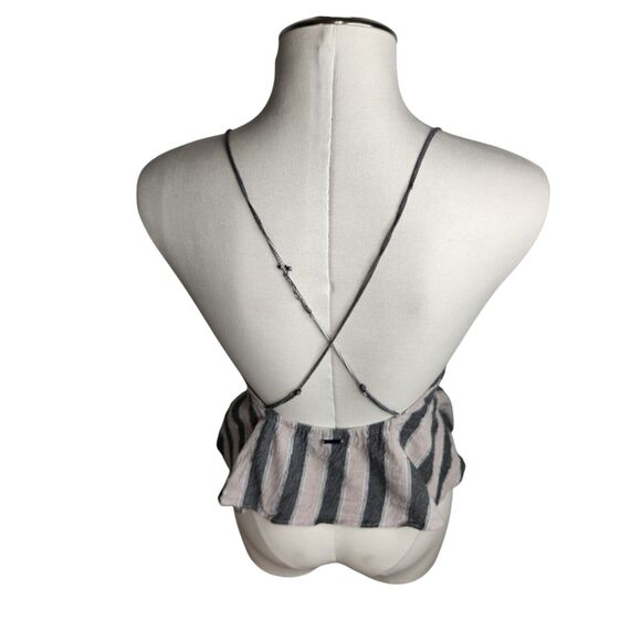 Volcom Womens Size Medium Coco Shorts Strappy Cami Set Striped Blue White - Picture 12 of 16